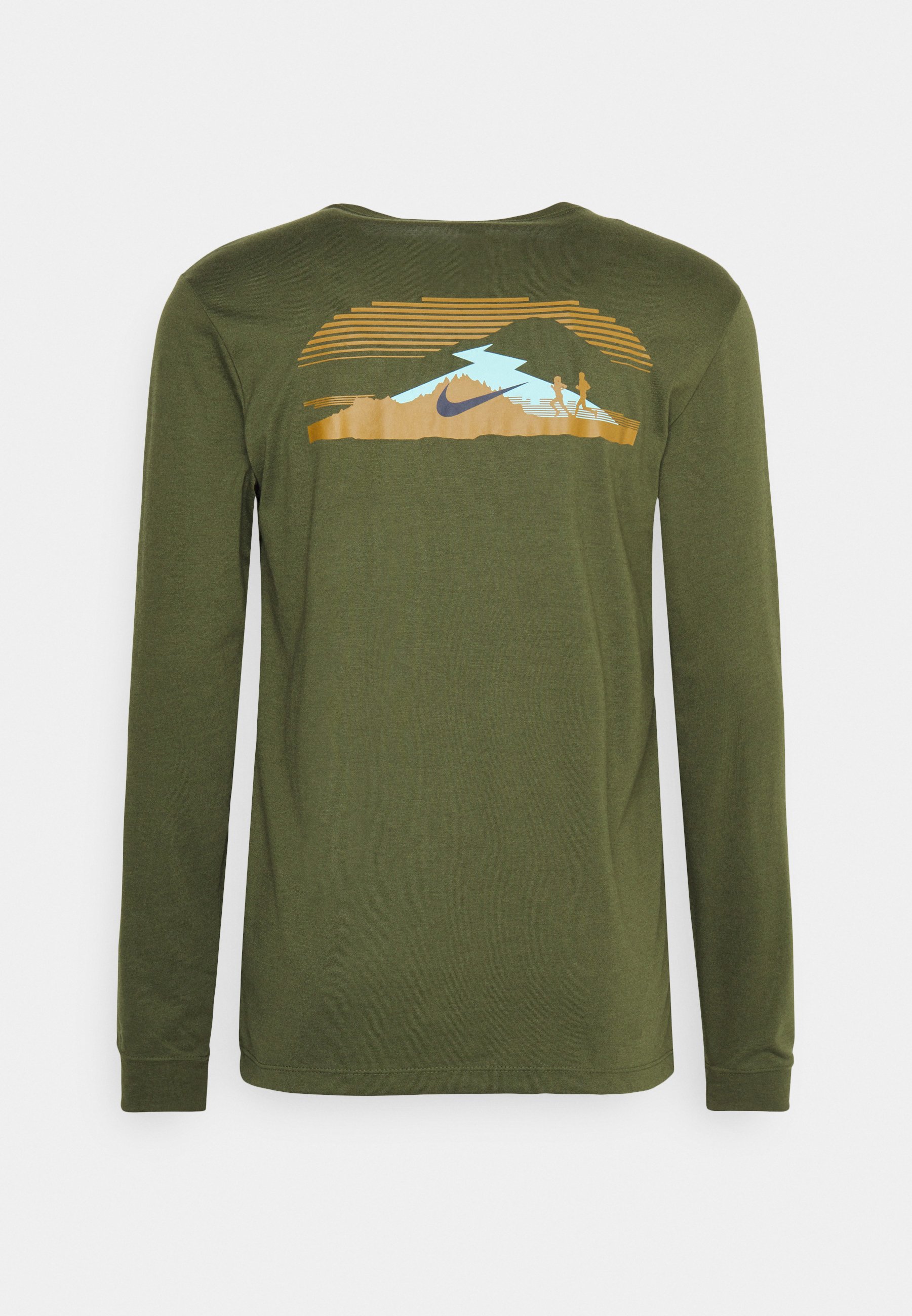Nike Performance Tee LS Trail Long Sleeved Top Rough Green, Men's, Size: XS, Khaki
