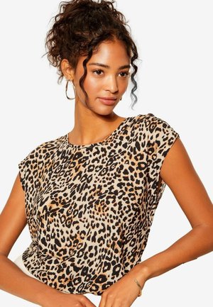 Friends Like These PRINTED SHORTS SLEEVE CREW NECK - REGULAR FIT - Printtipaita - brown animal