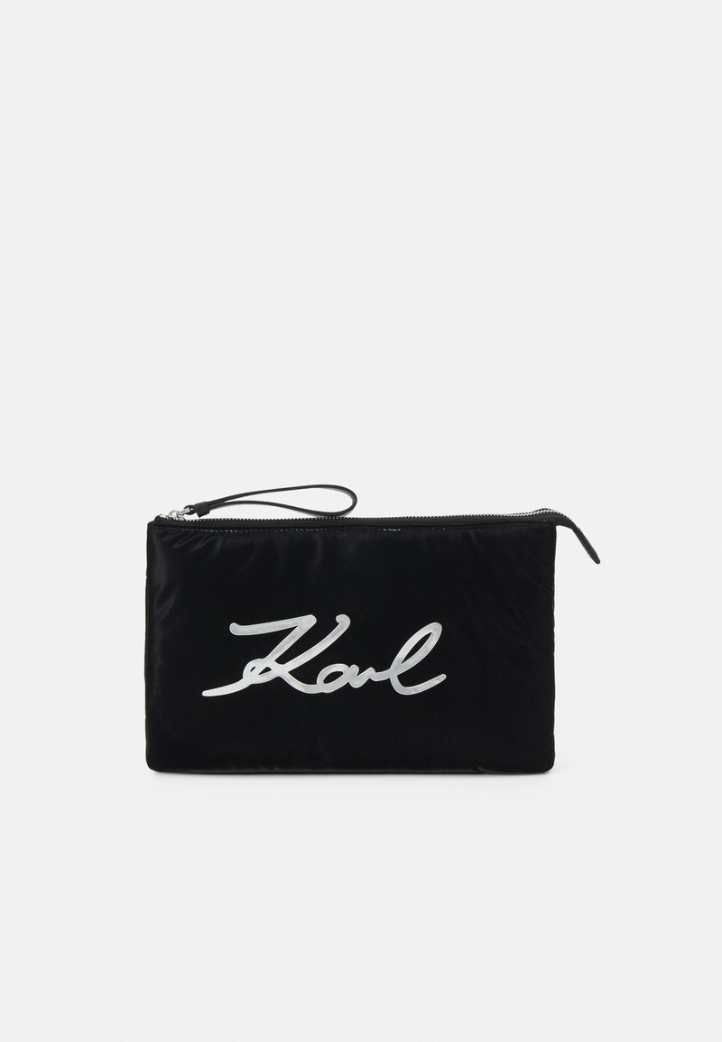KARL LAGERFELD SIGNATURE SOFT POUCH - Carteira de mão - black