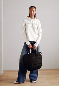 Marc O'Polo LONG SLEEVE HOODED LOGO PRINT - Camisola - white cotton