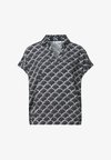 BLOUSE SHIRT WITH SHIRT COLLAR AND ELASTIC HEM - Blouse - shadowed navy