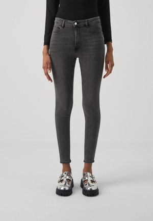 MOLLY HIGH WAIST - Oprijete (skinny) kavbojke - dark grey