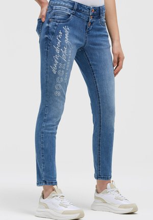 Soccx, SOCCX JEANS MI:RA SLIM FIT - Slim fit jeans - mid blue printed