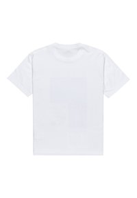 White short-sleeve t-shirt made of cotton. Crew neck design with a smooth texture and no visible graphics or patterns on the back.