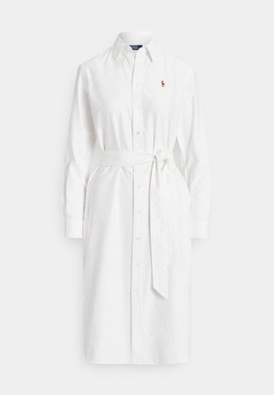 Polo Ralph Lauren BELTED COTTON OXFORD SHIRTDRESS - Kreklkleita - white