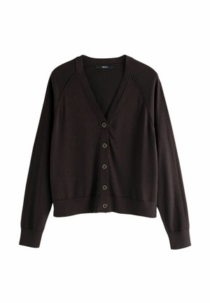 TALL FIT - SOFT TOUCH V-NECK BUTTON UP - Strickjacke - chocolate brown