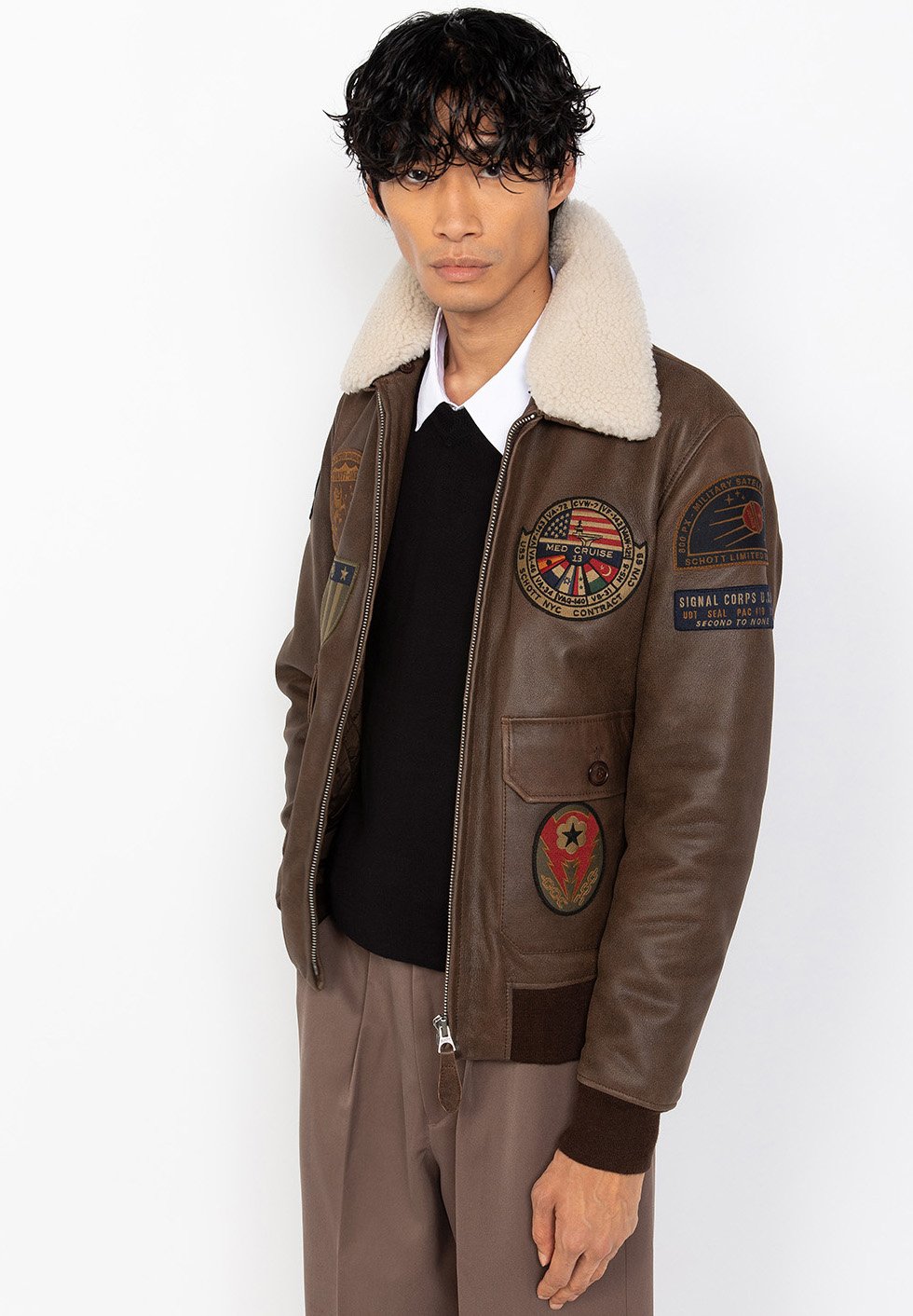 Schott AVIATOR - Bomber Jacket - brown - Zalando