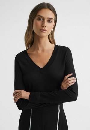 REGULAR FIT - BRADY V-NECK - Bluză cu mânecă lungă - black