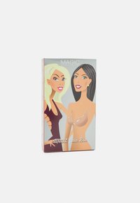 L'emballage du Magic Gala Bra présente une illustration colorée de deux femmes; l'une avec des cheveux blonds, l'autre avec des cheveux noirs, toutes deux souriantes.