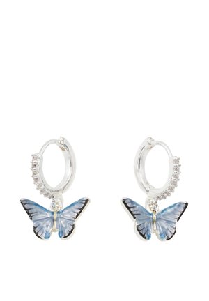 Orecchini A Pressione Donna Laimons - Rotondo Azzurro Con Brillantini - Argento Sterling 925