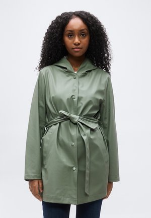 ONLELISA BELTED RAIN COAT - Vodotesná bunda - agave green