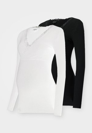 OLMNOMA LIFE WRAP 2 PACK - Langarmshirt - black/white