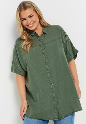 Yours Clothing SHORT SLEEVE   - Overhemdblouse - khaki
