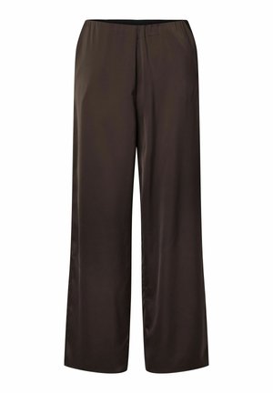 YAS, YASPELLA HW WIDE PANTS S. NOOS - Pantaloni - chocolate brown