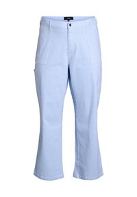 Flared Jeans - light b small stripe