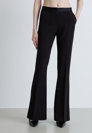 Calliope, PANTALONE LUNGO TINTA UNITA - Trousers - ultrablack
