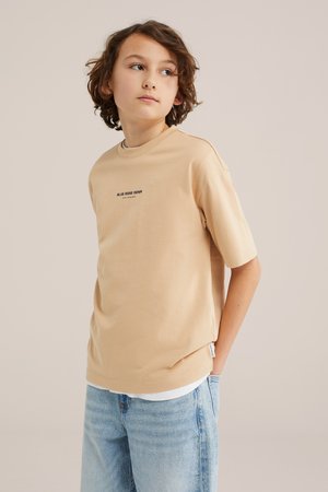 WE Fashion BLUE RIDGE - Camiseta estampada - beige