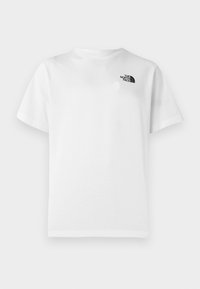 Λευκό βαμβακερό t-shirt με κοντά μανίκια και λαιμόκοψη στρογγυλή. Διαθέτει μικρό μαύρο λογότυπο στο πάνω αριστερό μέρος. Λείο ύφασμα.