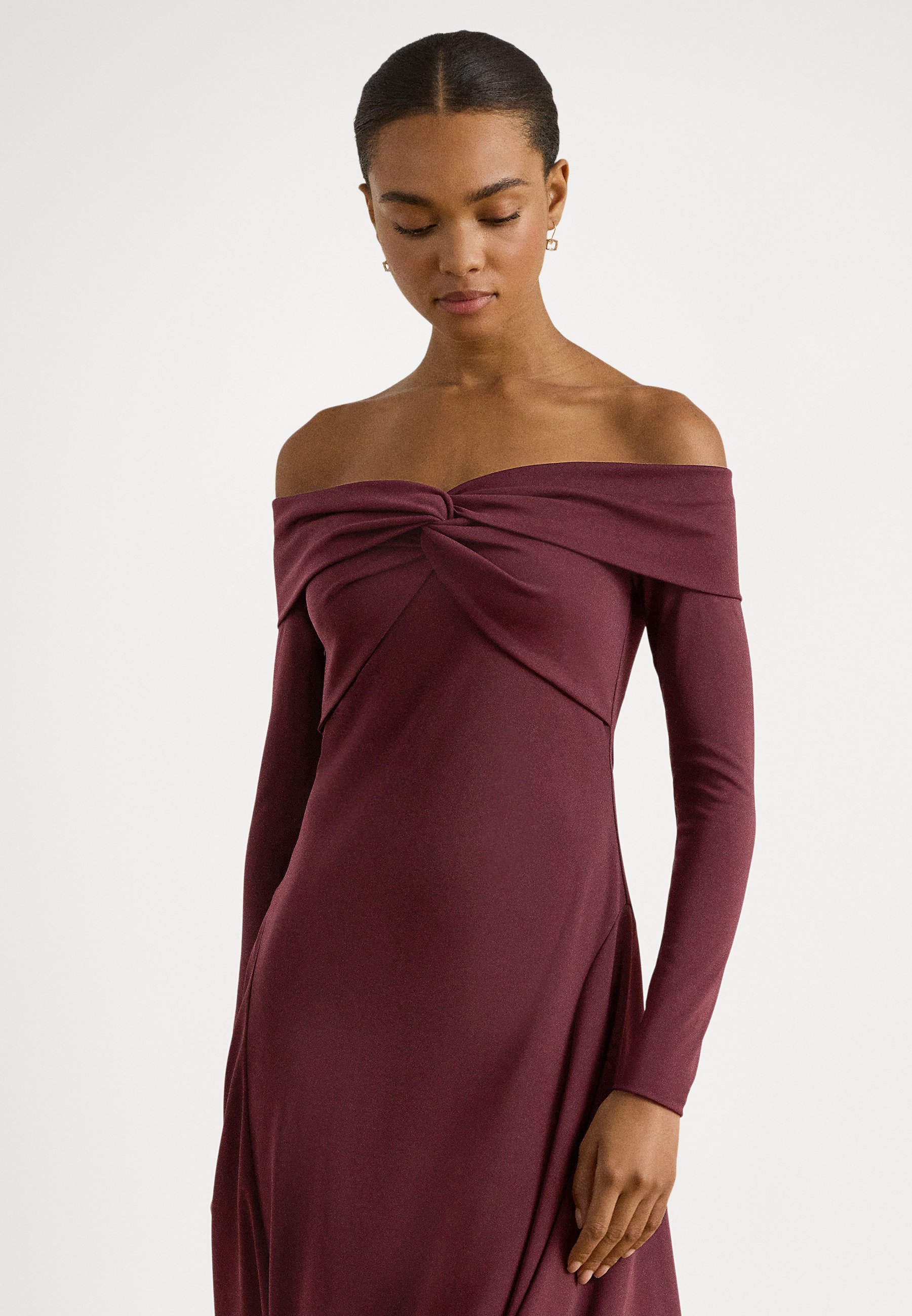 burgundy ralph lauren dress Staud Laura Mini Dress Dark Chocolate