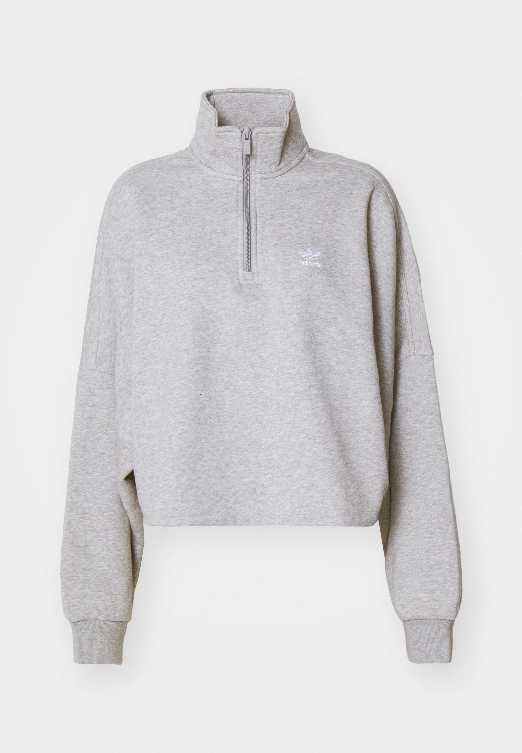 売れ筋商品|||アディダスオリジナルス パーカー・スウェットシャツ レディース アウター HALF ZIP - Sweatshirt - medium grey heather adidas Originals HALF ZIP - Sweatshirt - medium grey heather