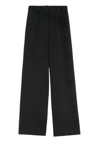 CREPE TAB DETAIL WIDE LEG - Trousers - black