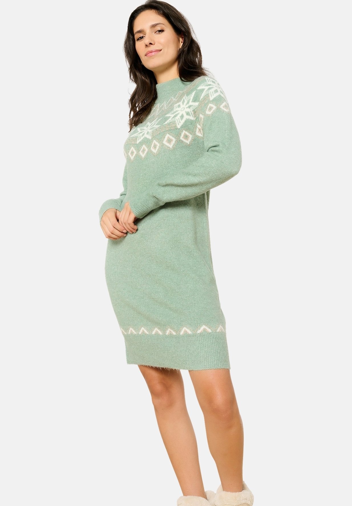 LolaLiza JACQUARD - Jumper dress - mint green/light green - Zalando.ie