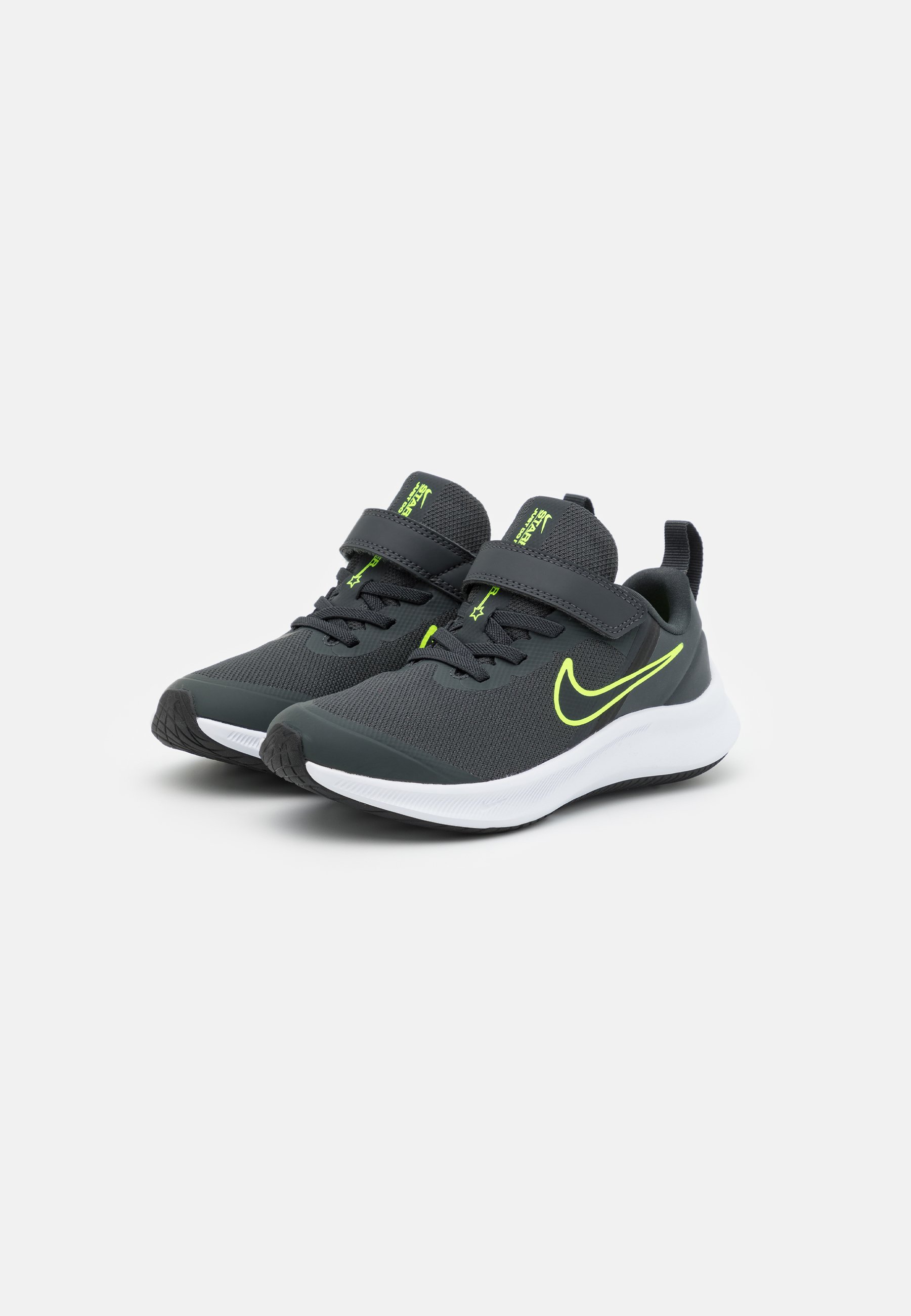 Nike Performance STAR RUNNER 3 UNISEX - Neutral running shoes - dark smoke  grey/black/volt/grey - Zalando.co.uk
