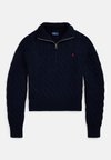 CABLE-KNIT COTTON QUARTER-ZIP SWEATER - Maglione - hunter navy