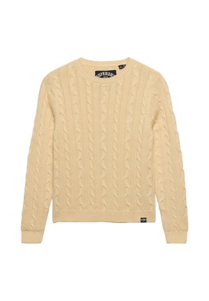 Superdry & Co, SUPERDRY ESSENTIALS SD&CO CABLE KNIT JUMPER.. - Striktrøje - yellow haze