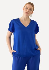 Ulla Popken DOUBLE CAP SLEEVE - Bluse - blue