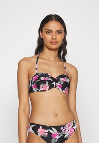 LASCANA - BANDEAU SANTINI LAS - Bikinio viršutinė dalis - black/pink Miniatiūros vaizdas 1