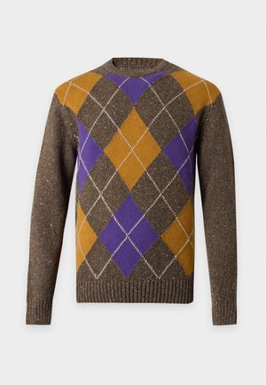 GANT, ARGYLE C NECK - Pullover - brown melange