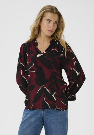 Kaffe LINDA AMBER - Blusa - windsor wine black flower
