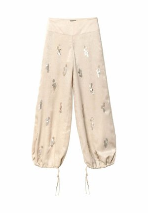 THE-ARE, PANTALÓN RECTO DE TIRO MEDIO BORDADO DE MUJER - Pantalones - crudo