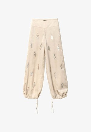 THE-ARE, PANTALÓN RECTO DE TIRO MEDIO BORDADO DE MUJER - Pantalones - crudo