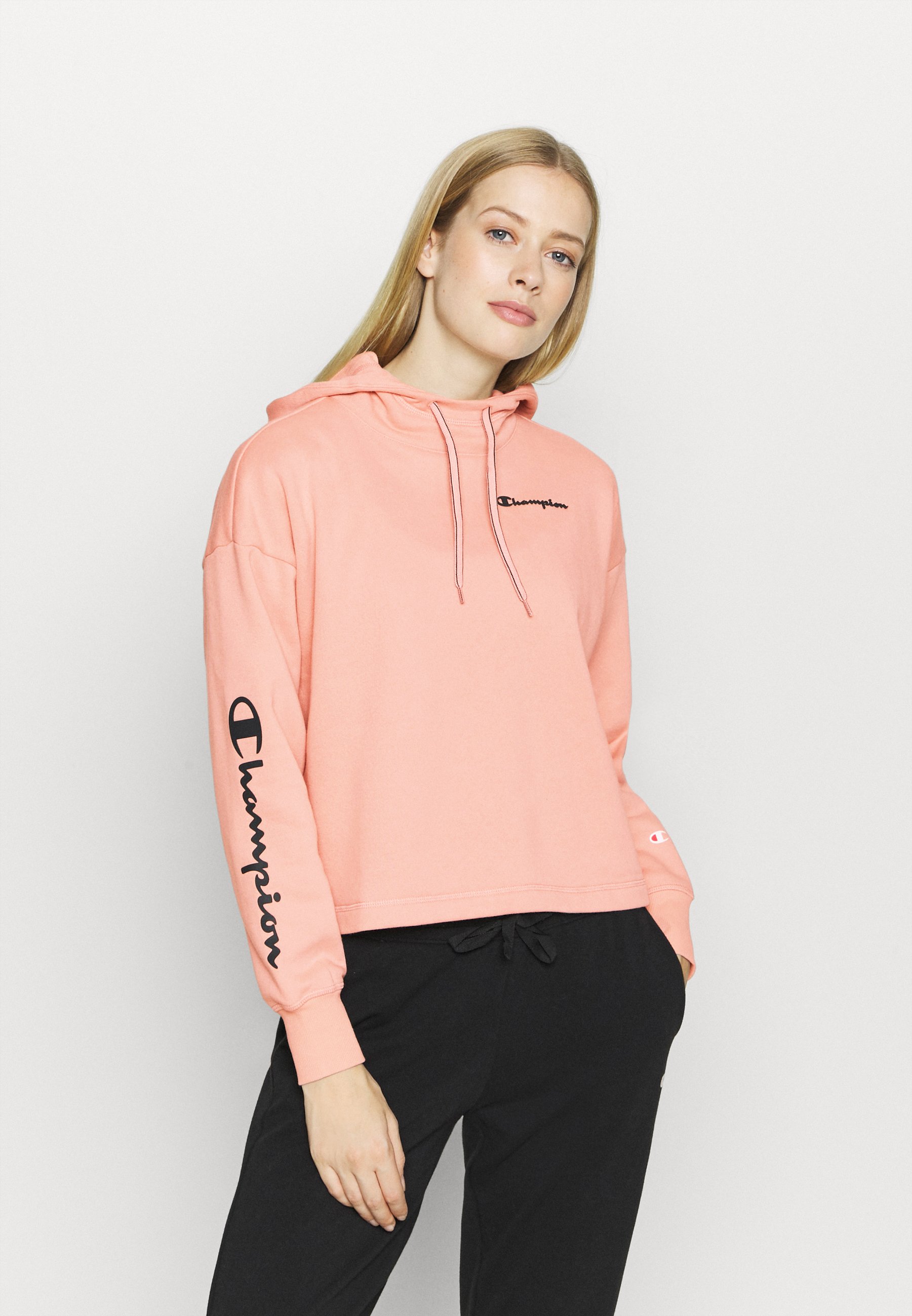 pink champion zip up hoodie