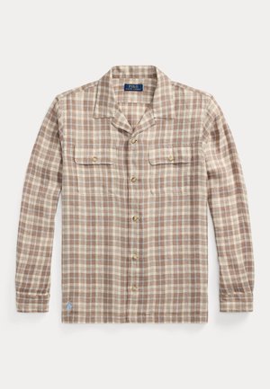 LONG SLEEVE SPORT SHIRT - Ing - khaki/blue