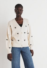 YAS EMBROIDED - Strickjacke - birch