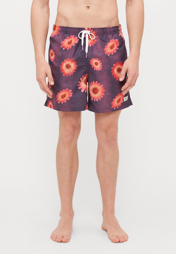 RASPBERRY AIR GARDEN FLORAL PRINTED SWIM TRUNKS - Swimming shorts