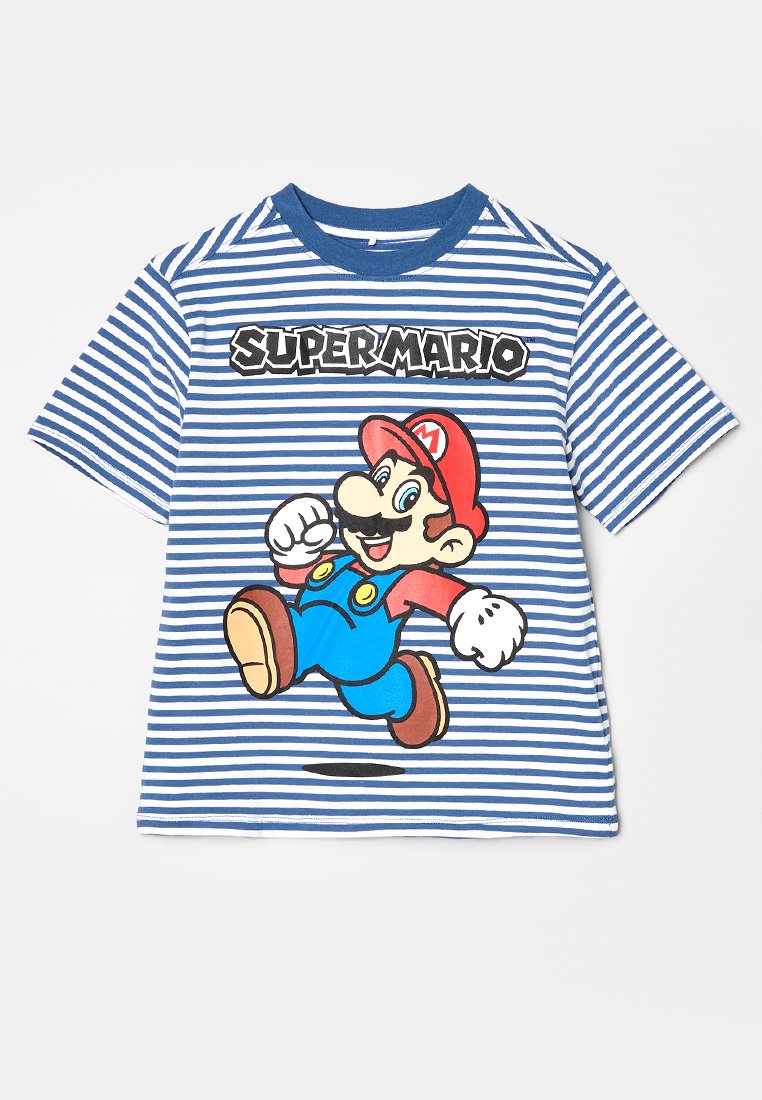 name it T-shirt print blauw