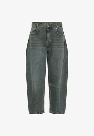My Essential Wardrobe, JEANS BARREL MWHOTTIE139 LIMITED - Wide Leg - dark blue dirty wash