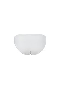 Witte katoenen slip met een soepele, rekbare textuur en een subtiele tailleband. Heeft een klassieke snit en geen zichtbare patronen of hardware.