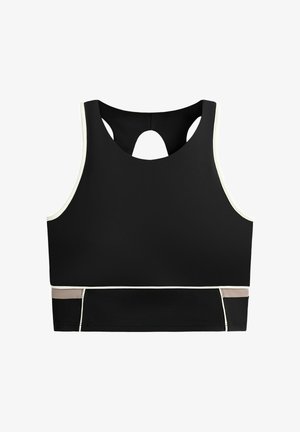 OYSHO, COMFORTLUX PIPING BLOCK TANK TOP - Top - black