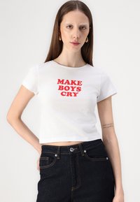 Noisy May NMMOLLY - T-shirts med print - bright white