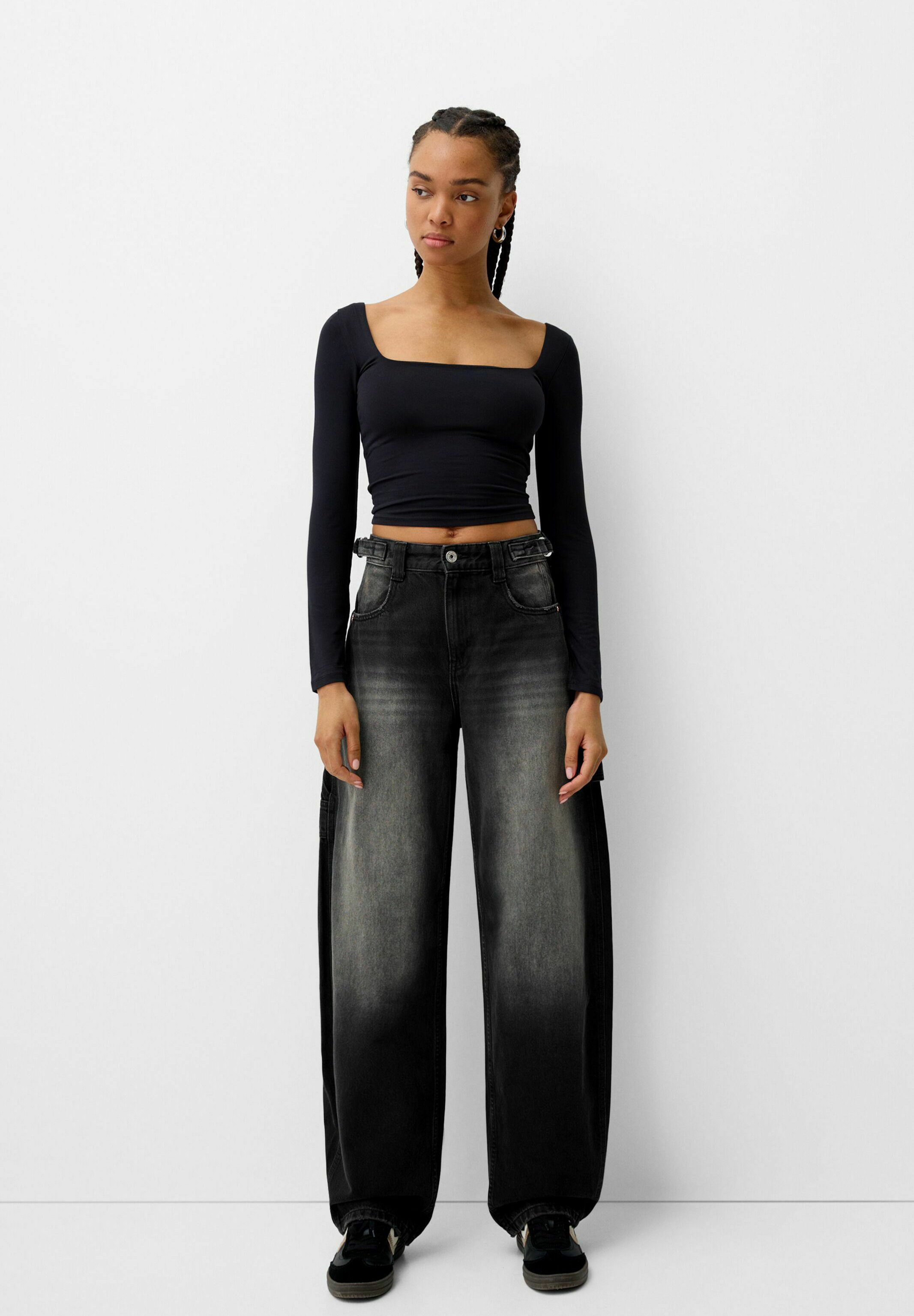 BDG Urban Outfitters JAYA SIDE ZIP - Wide Leg - black - Zalando