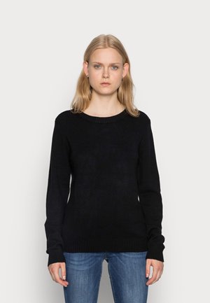VIRIL O NECK - Stickad tröja - black