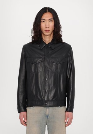 TRUCKER - Veste en cuir - black