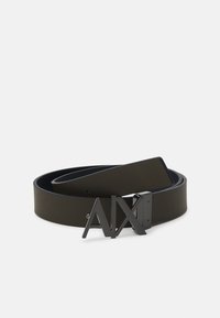 Armani Exchange PLATE BELT UNISEX - Bælter - navy/truffle
