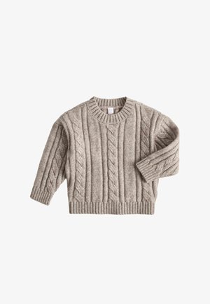 Marks & Spencer, CABLE KNIT JUMPER. UNISEX - Striktrøje - oatmeal