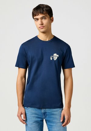 SHORT SLEEVE SMALL GRAPHIC TEE - REGULAR FIT - Print T-shirt - blue